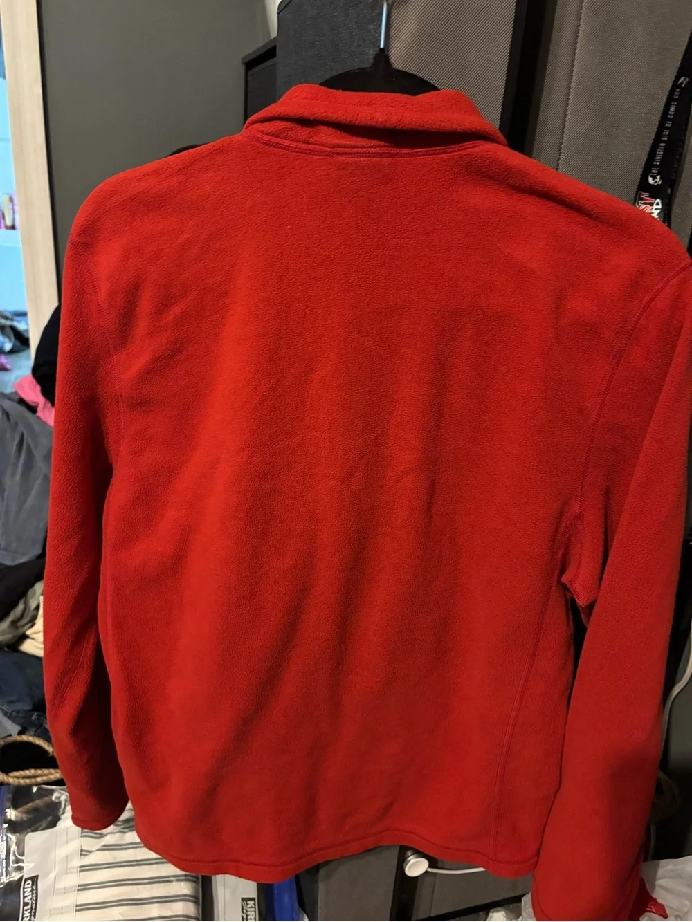 The North Face Red Quarter-Zip Fleece Pullover Medium